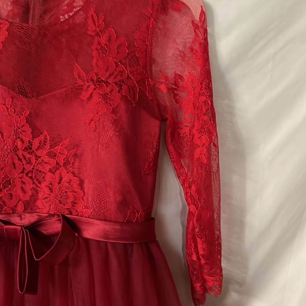 NWOT Big Girls - Elegant Lace Chiffon Dress - Maxi-length Skirt - Picture 5 of 6